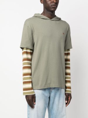 Acne Studios sleeve-overlay striped hoodie